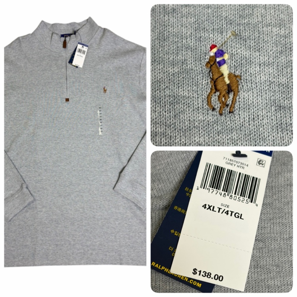 Polo Ralph Lauren Men's Estate-Rib Mockneck 1/2 Zip Pullover Shirt NWT